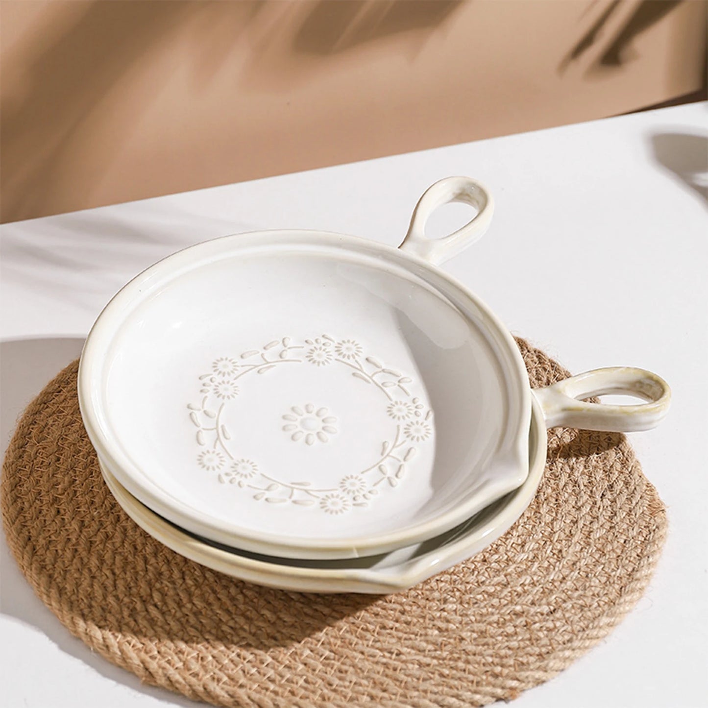 Ceramic Serving Plate with Handle