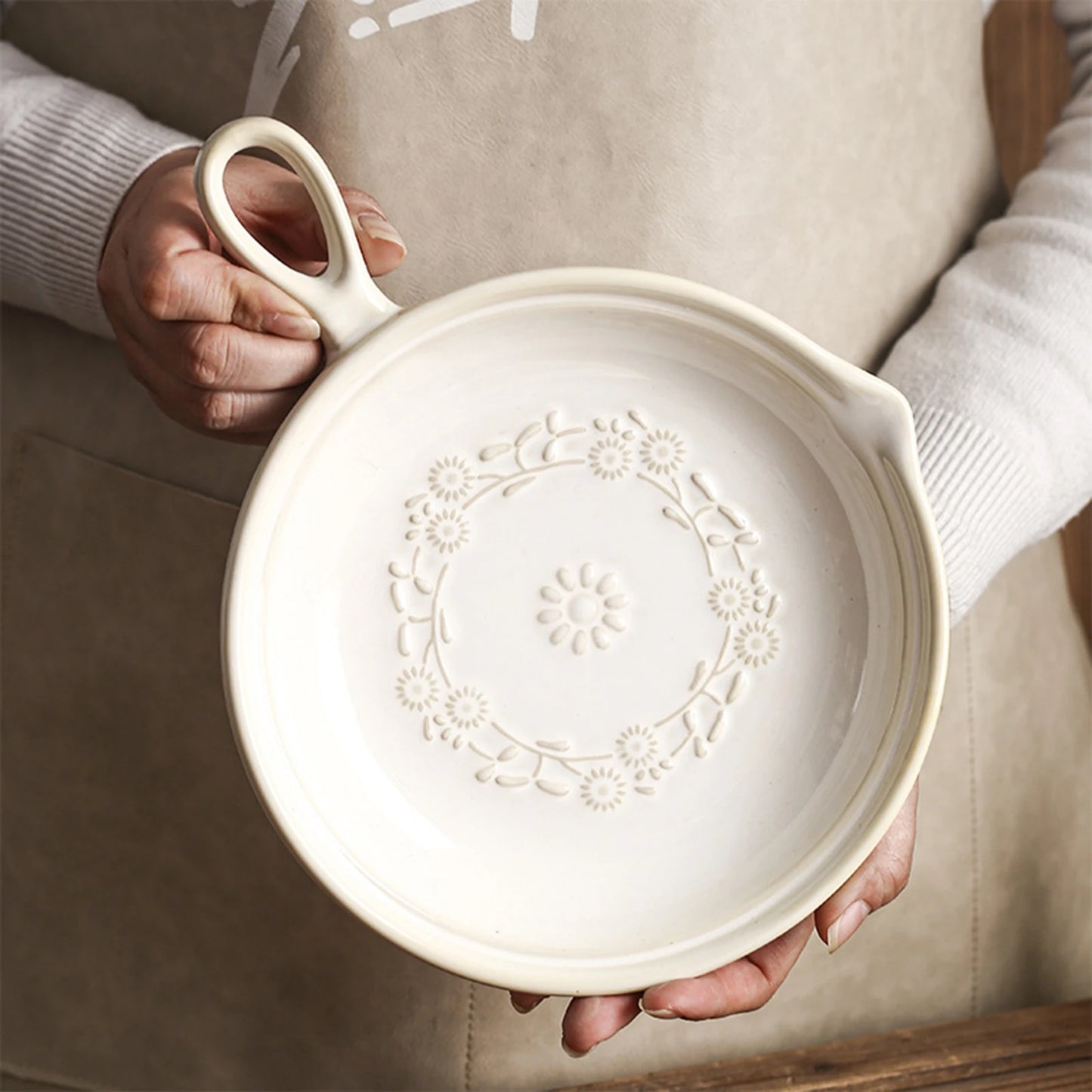 Ceramic Serving Plate with Handle